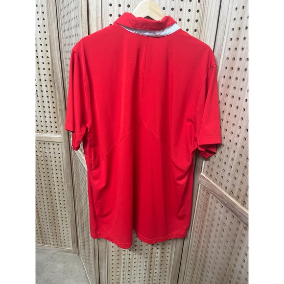 Nike Dri-FIT Ohio State Buckeyes Mens XL Red Short Sleeve Polo Shirt Striped - Picture 5 of 5